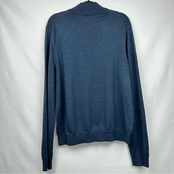 100% Merino Wool Bloomingdale's Quarter-Zip Blue Sweater Size: XL - NWT - Picture 2 of 6